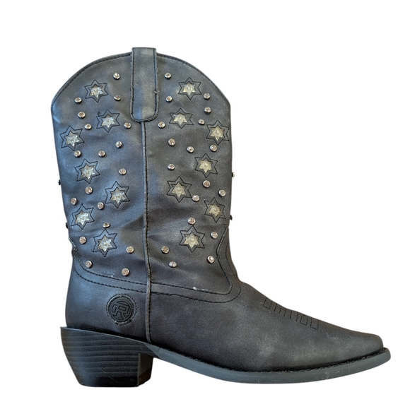 Roper Starlights Navy Studded Cowboy Boots Size 7 - Picture 3 of 13